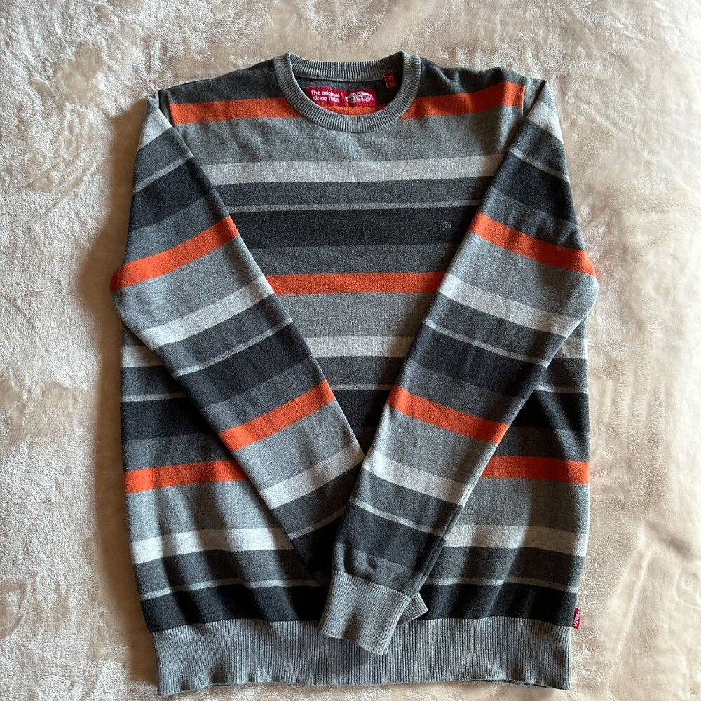 Vans 100% Cotton Y2K Crewneck Striped Skate Sweater Men's Size S VTG